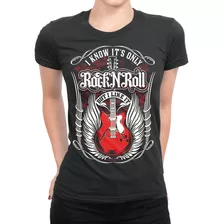 Camiseta Babylook Guitarra Rock Bandas Algodão Moda Rock
