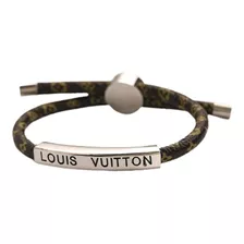 Pulsera Louis Vuitton Para Hombre O Mujer En Plata Y Cuero 