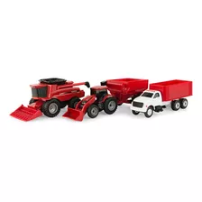 Set Trator Caminhão E Colheitadeira Case Ih Ertl Escala 1/64