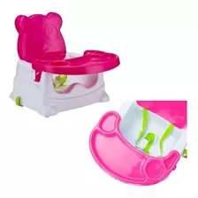 Cadeira Booster Alimentação Infantil Ursinho Baby Style Cor Rosa