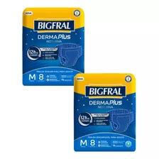 Kit 2 Pct Fraldas Bigfral Derma Plus Noturna M/8 G/7 Severa