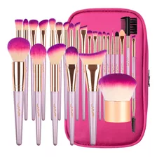 Jaf Juego De 26 Brochas De Maquillaje Profesionales Color Ro