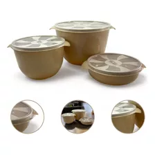 Kit 3 Potes De Mantimentos Conjunto Plástico Cozinha