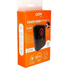 Carregador Usb Portatil Power Bank 10000mah Pb303 Preto Oex