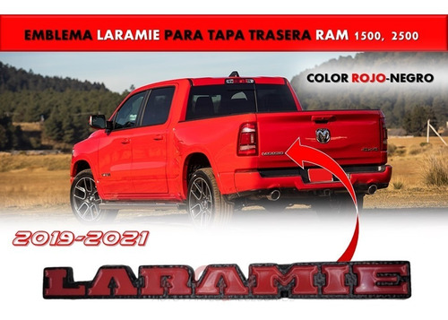 Emblema Para Cajuela Dodge Ram Laramie 19-21 Rojo/negro Foto 2