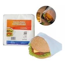 Saco Plástico Lanche Leitoso 20x20 500un Hamburger Delivery