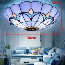 12 Tiffany Style Stained Glass Flush Mount Led Ceiling Wss