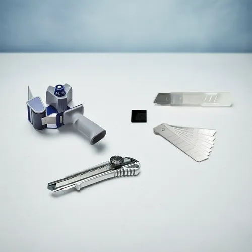 Kit Bremen: Racionador Cinta Embalaje Reforzado + Repuesto Cuchilla Partible 18mm X 10u + Cutter Metálico 18mm Dgm