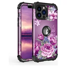 Funda Para iPhone 13 Pro Max 6.7 Pulgada Morado Flower/ne-02