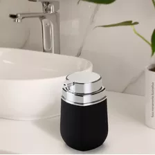 Porta Sabonete Liquido Dispenser Pia Preto Banheiro Fosco Cor Preto/cromado