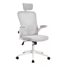 Silla Ejecutiva Pc Apoya Brazo Rebatible Mesh Gris Claro