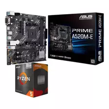 Kit Placa Mãe Asus Prime A520m-e Amd Ryzen 5 5600g Vega 7 Cor Preto