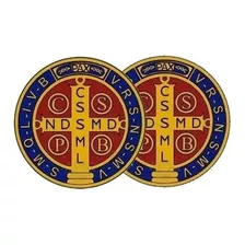 2 Adesivos Medalha De São Bento Tradicional 6cm