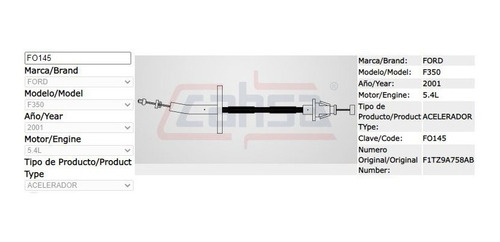 Chicote Acelerador Ford F350 5.4l 2001 Foto 3