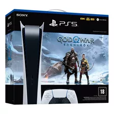 Console Playstation 5 Edição Digital 825gb Com God Of War Ragnarök Sony Cor Branco/preto