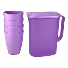 Kit Jarra Perfeita1,8 L Com 4 Copos 525 Ml Lilás Tupperware