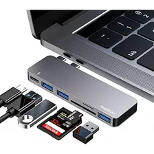 Hub Usb C, 6 En 1 Adaptador Usb C De Aluminio Para Macbook P