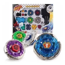 Kit 4 Beyblade Metal Fusion Pião C/super Lançador Brinquedos Cor Colorido