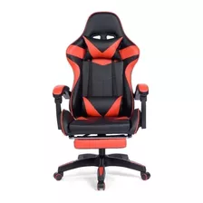 Cadeira Gamer Prizi Canvas - Preta Cor Preto/vermelho Material Do Estofamento Couro Sintético