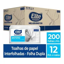 Papel Toalha Dupla 200 Folhas Elite Professional Melhoramentos Caixa 12 Unidades