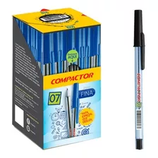 Caneta Esferografica 0.7mm Ponta Fina Compactor Caixa C/ 50 Cor Da Tinta Preta Cor Do Exterior Cristal