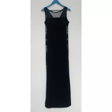 Vestido Negro Largo De Fiesta Con Transparencia T. L