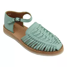 Zapatos Sandalias Huarache Artesanal Piel Color Menta P 3050