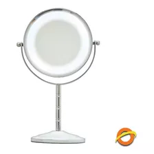 Espejo Con Luz Led Doble 6 Pulgadas Aumento 5x Cromado 360º