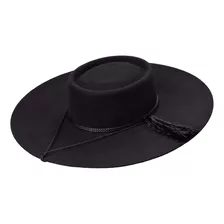 Sombrero Huaso, Ala 12cm Y Copa 9cm, Color Negro, Nuevo