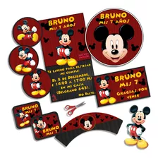 Kit Imprimible Mickey Personalizado Candybar Cumpleaños 