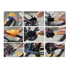 Kit Limpeza Bike Escovas Lavagem Bicicleta Lavação 6 Peças