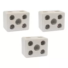 3 Conector Porcelana Cerâmica Chuveiro 50a/600v 2polo 10mm