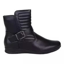 Bota Feminina Mooncity Cano Curto Ziper Coturno Lançamento