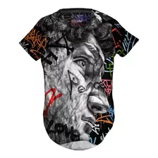 Camiseta Aesthetics Longline Davi Moda Grafite Arte Urbana