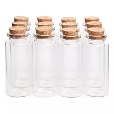 60 Mini Frascos Botella Vidrio Corcho 2,2x5 Cm 10ml Funsmart