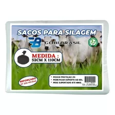 50un Saco Para Silagem 52x110 200micras + 50 Abraçadeiras Cor Branco