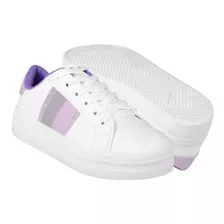 Tenis Casuales Dama Stylo 7038 Simipiel Blanco