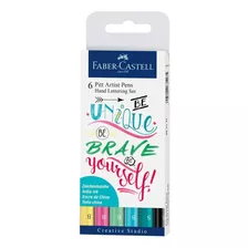 Marcadores Faber Castell Pitt Artist Brush Lettering Set X 6