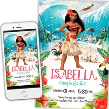 Invitacion Moana Digital Personalizada