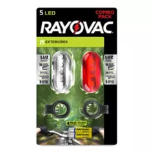 Pack Luces Led Frontal Y Trasera Bicicleta Rayovac 5 Leds