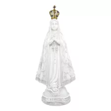 Imagem Nossa Senhora Aparecida Mármore Branco Coroa 24 Cm