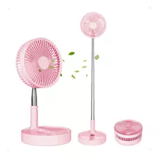 Ventilador Dobrável Expansivel Portátil Usb/bateria 3600mah 7200mah Cor Rosa Portátil