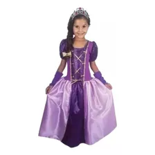 Fantasia Infantil Princesa Rapunzel Luxo + Luva + Acessório