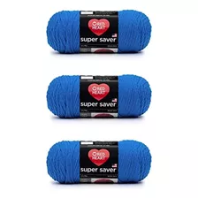 Hilo Azul Red Heart Super Saver, Paquete De 3 Unidades De 19