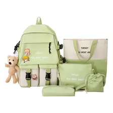 Mochila Bolsa Mujer, Mochilas Bolsas Lapicera Set 5 Pzs