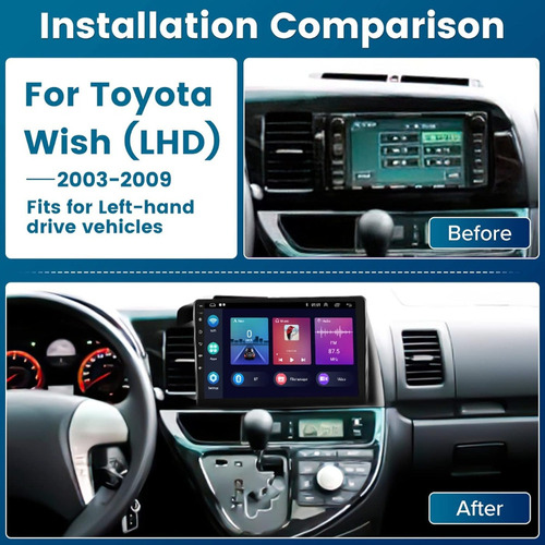 Para 2003-09 Toyota Wish Radio (lhd) Android 11 Car Estro Foto 2