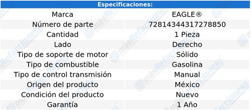 Soporte Motor Derecho Daewoo Lanos L4 1.6l Std 98-03 Eagle Foto 4