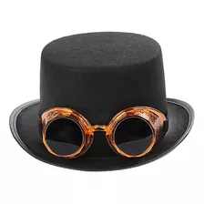 Goth Steampunk Top Hat Con Gafas Cosplay Disfraz Hat