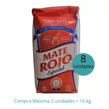 Yerba Mate Rojo Especial Pack 8 Unidades De 1 Kg 