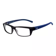Óculos De Grau Hb93055 577 Preto Fosco E Azul 5,4 Cm
